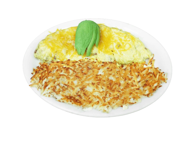 Avocado, Bacon, Cheese Omelette